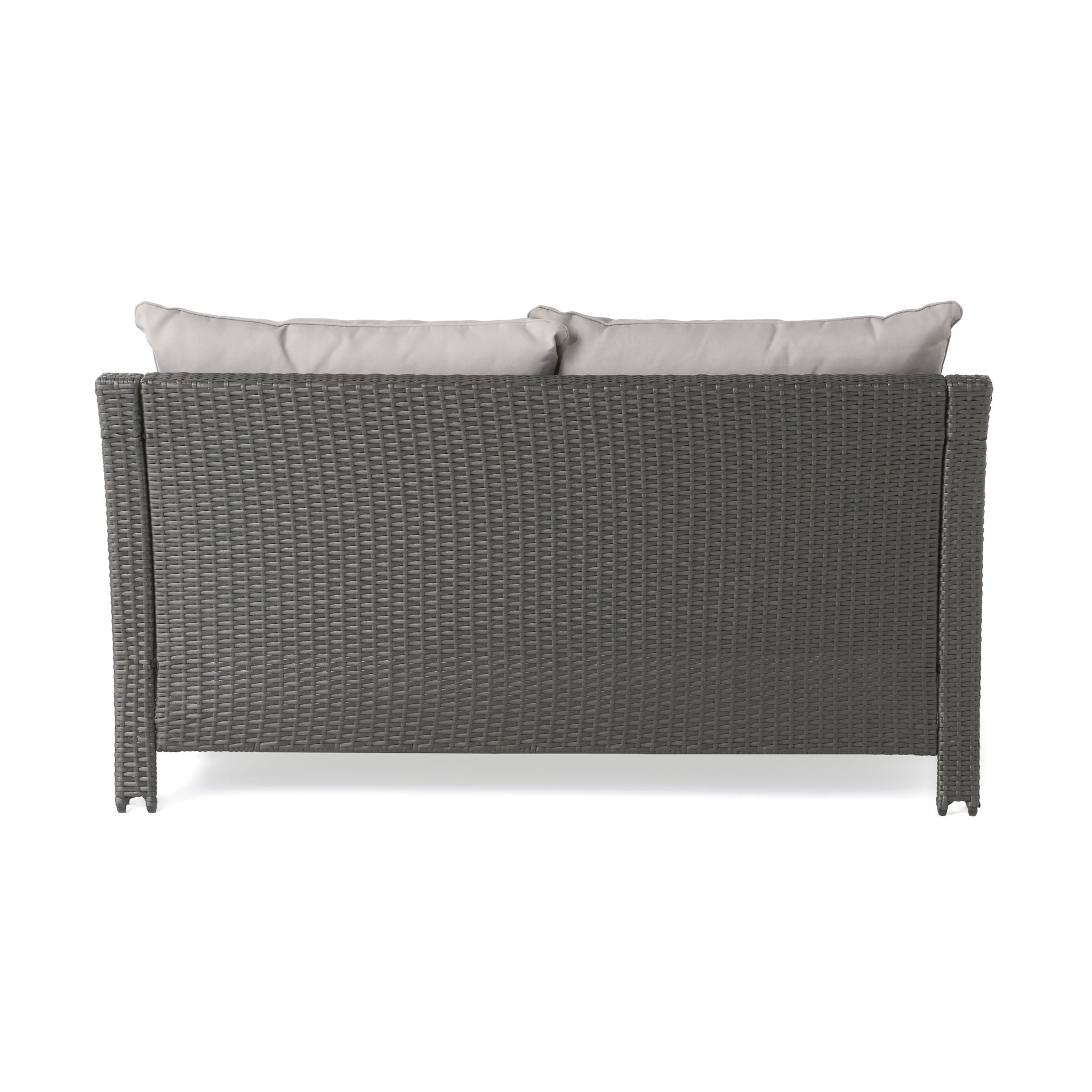 Contemporary Antibes Loveseat & Table Set Outdoor - Gray by HouseOfZazla