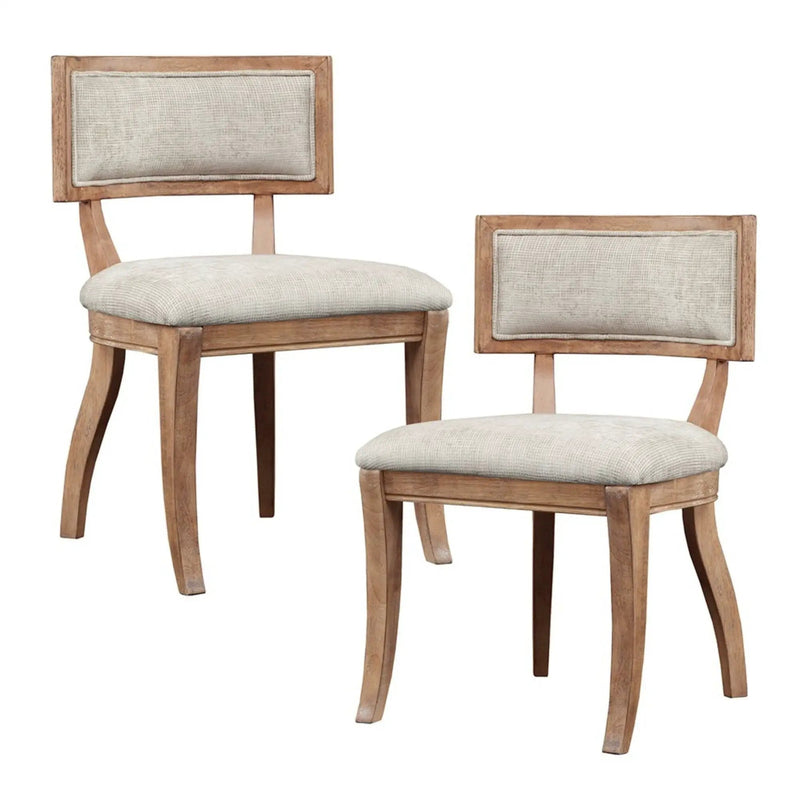 Classic Dining Chair With Curved Back (Set of 2) - Beige / Light Natural by HouseOfZazla