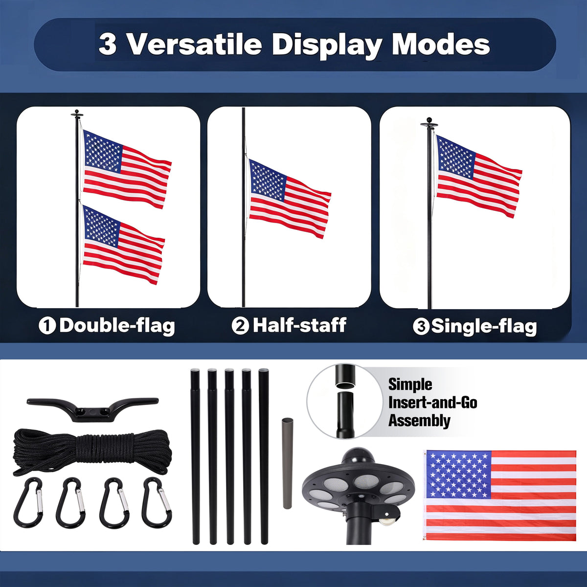 20FT Heavy Duty Flag Pole Kit, photo 2 of 10