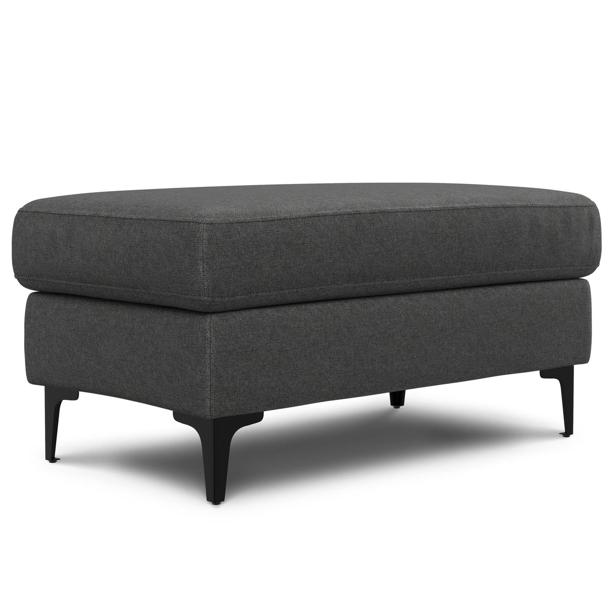 Versatile Mid Century Ottoman with Eco-Friendly Upholstery - Beige or Dark Gray, photo 2 of 26