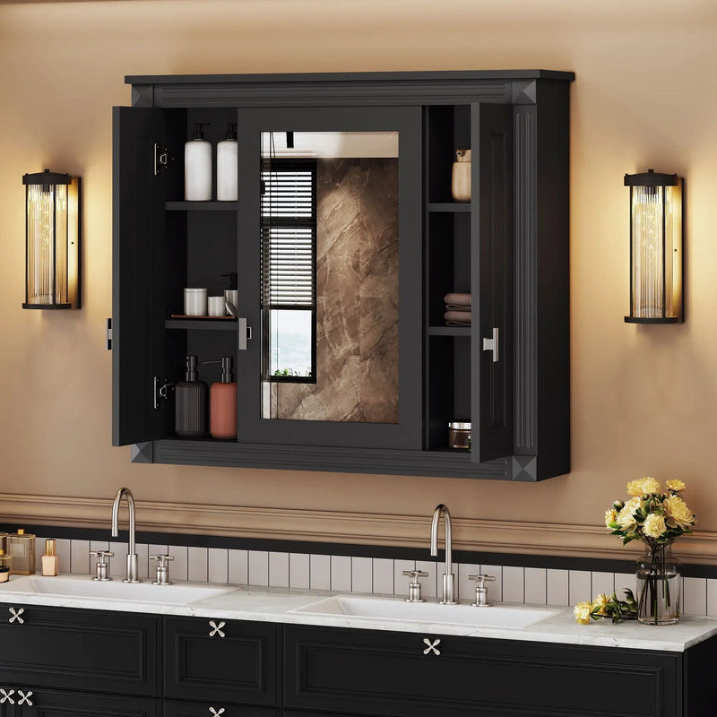Wall Mounted Bathroom Cabinet With Mirror And 5 Shelves by HouseOfZazla