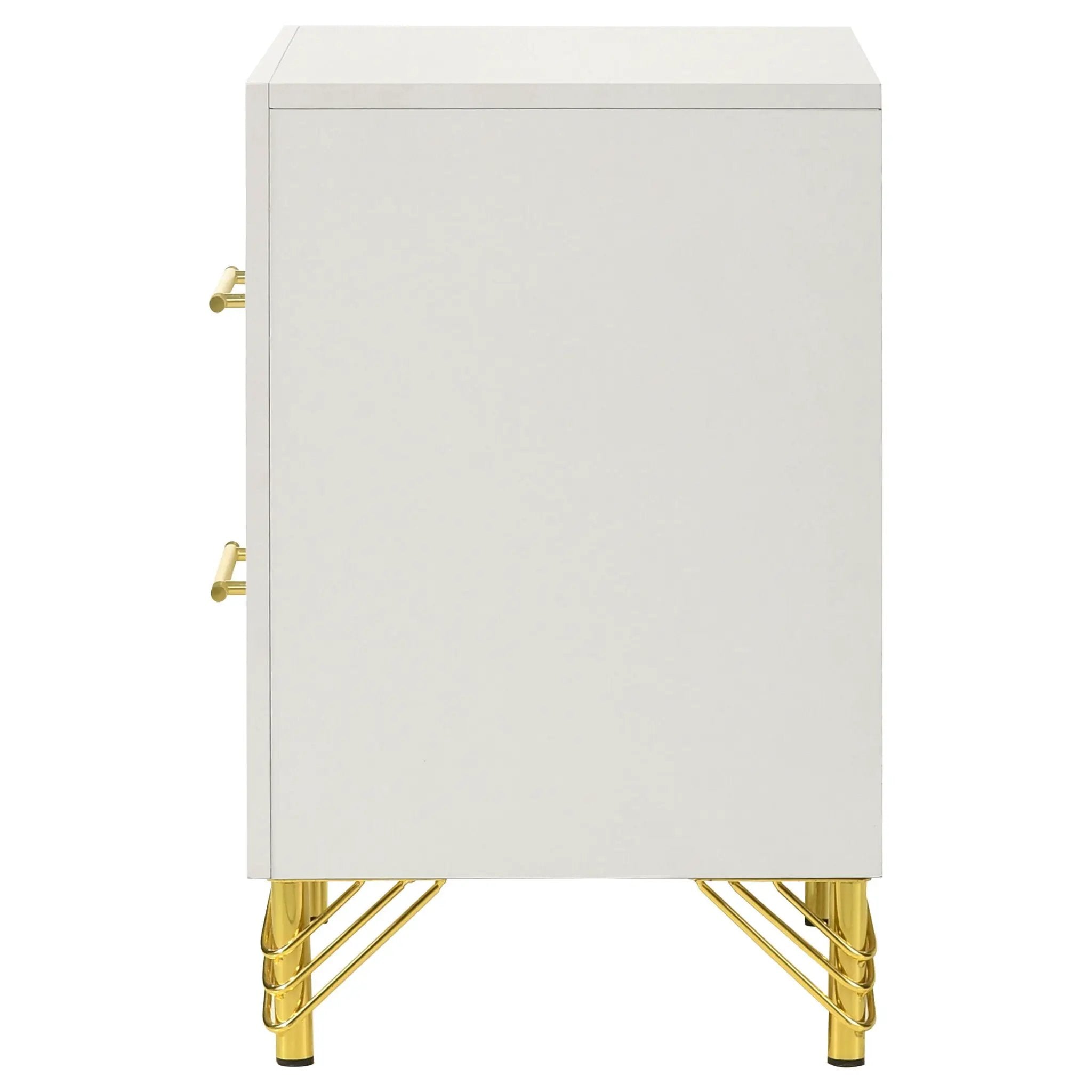 Lucia 2-drawer Nightstand Bedside Table White by Unique Piece Furniture