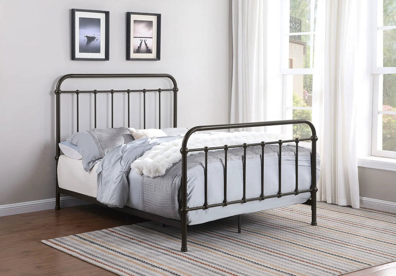 Livingston Metal Full Open Frame Bed Dark Bronze by Unique Piece Furniture
