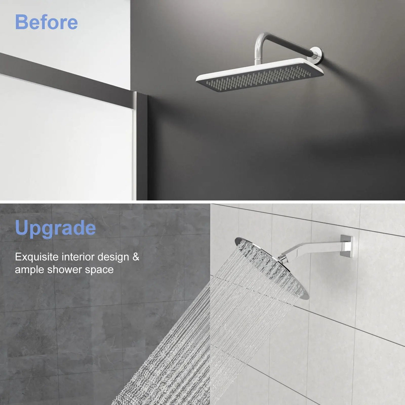Elegant 6" Shower Arm With Flange, Stainless Steel Construction For Rain Shower Heads by HouseOfZazla