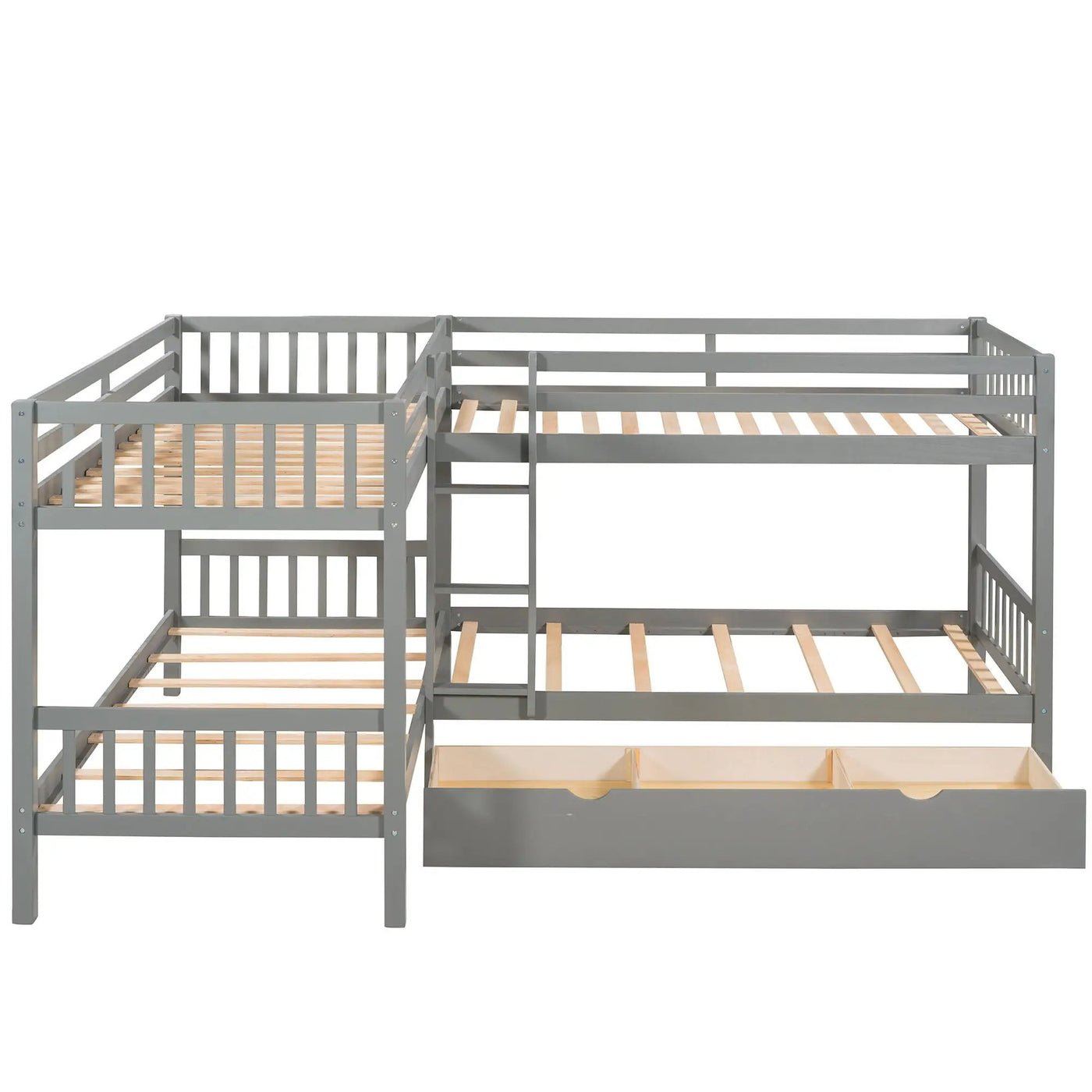 L Shaped Bunk Bed With Drawers by Unique Piece Furniture