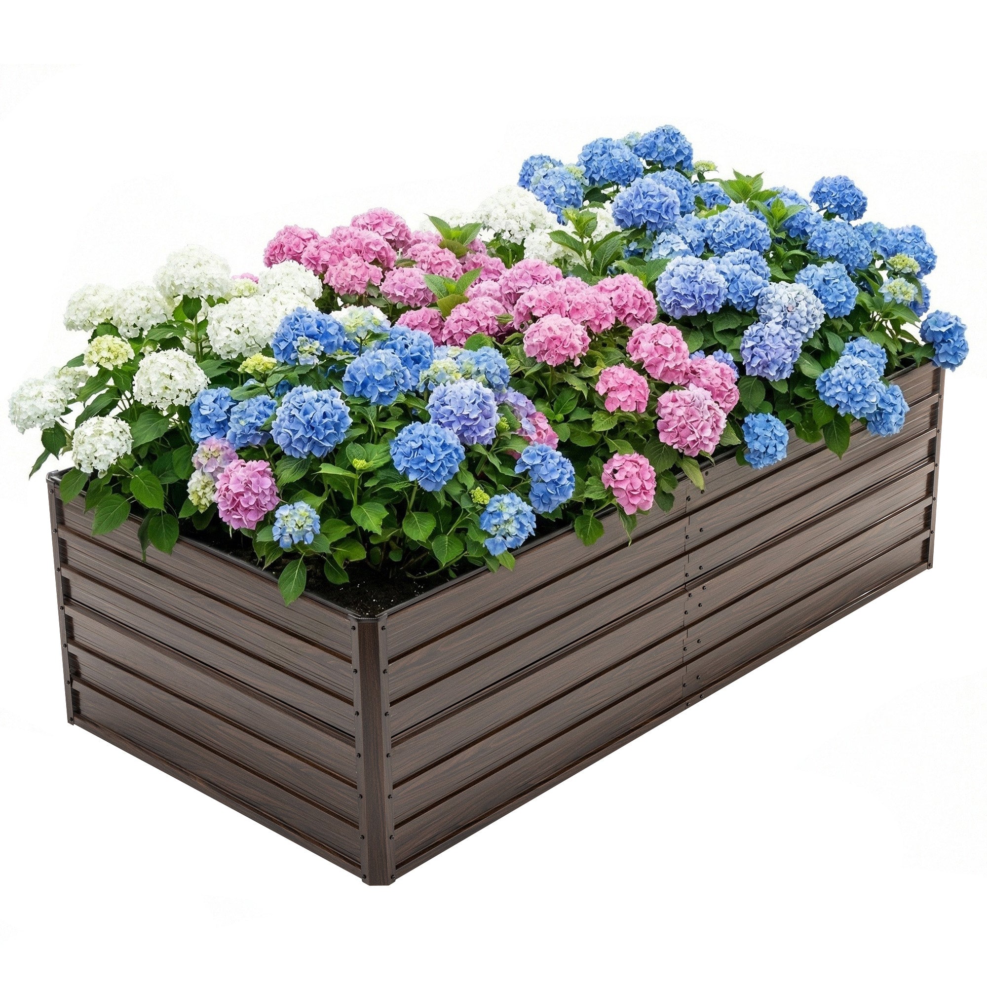Woodgrain Aesthetic & Metal Strength: 8x4x2FT Galvanized Raised Garden Bed Kit by HouseOfZazla