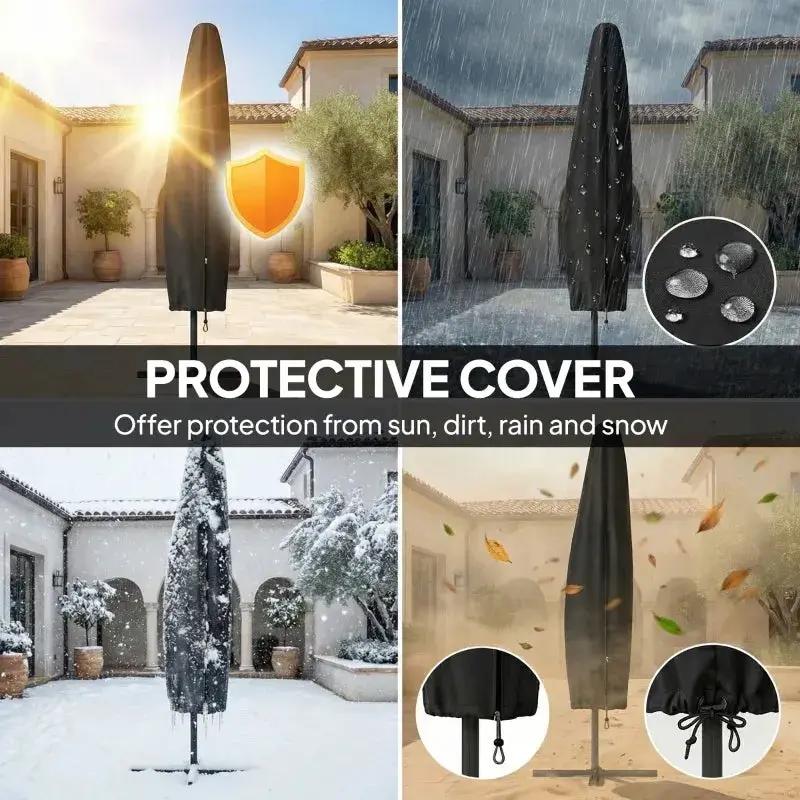 Large Garden Umbrella, Outdoor Hanging Cantilever Umbrella by HouseOfZazla