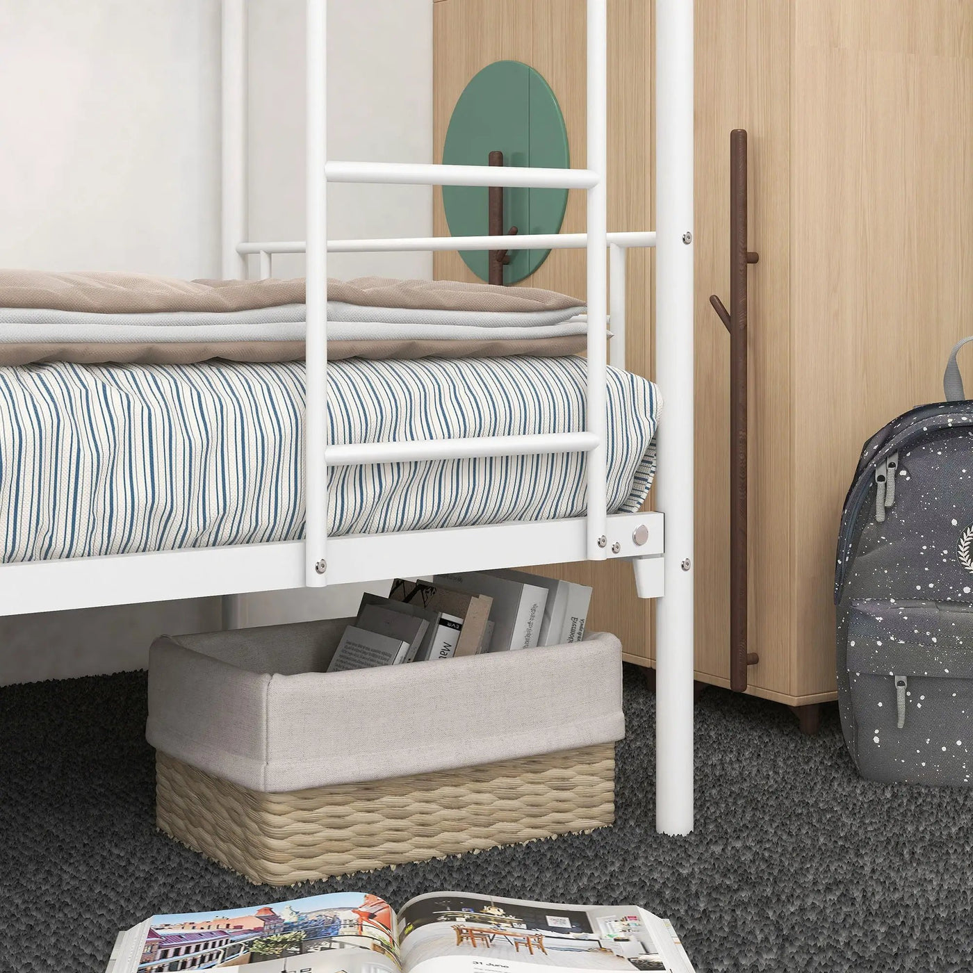 Space Saving Bunk Bed With Metal Frame And Ladder by HouseOfZazla