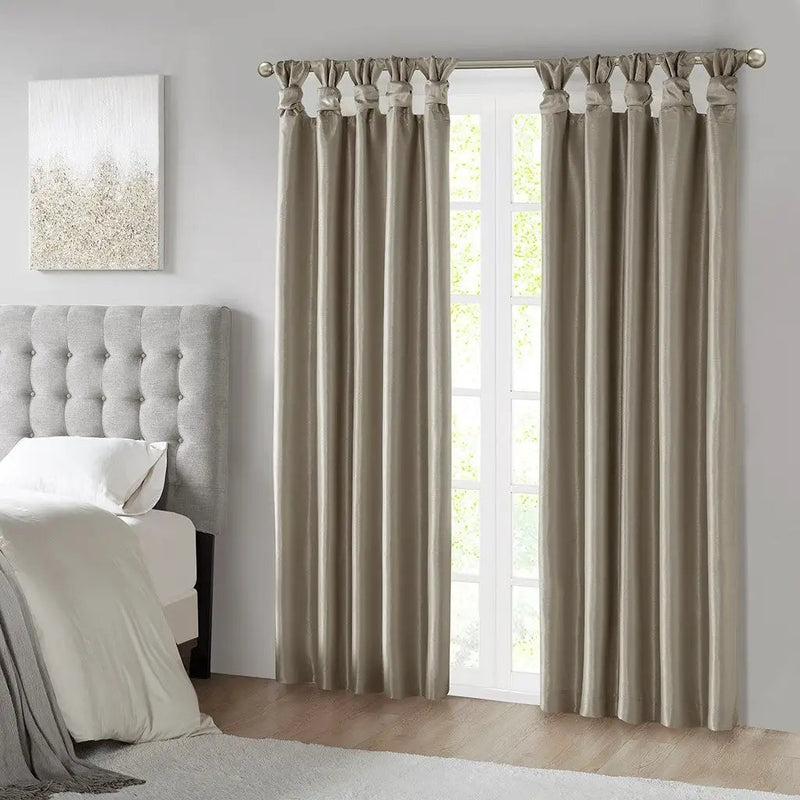 Twist Tab Total Blackout Window Curtain Panel Pewter 50x95 by HouseOfZazla