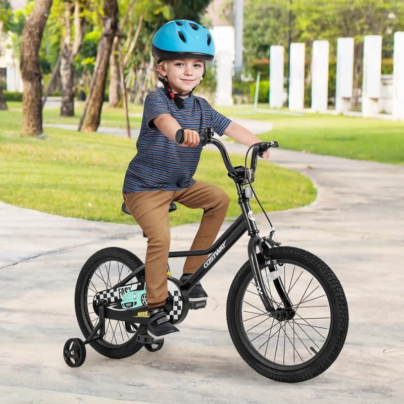18 Inch Kids Bike Adjustable for 4-8 Years Old with Low-Step Frame by DirectDeals
