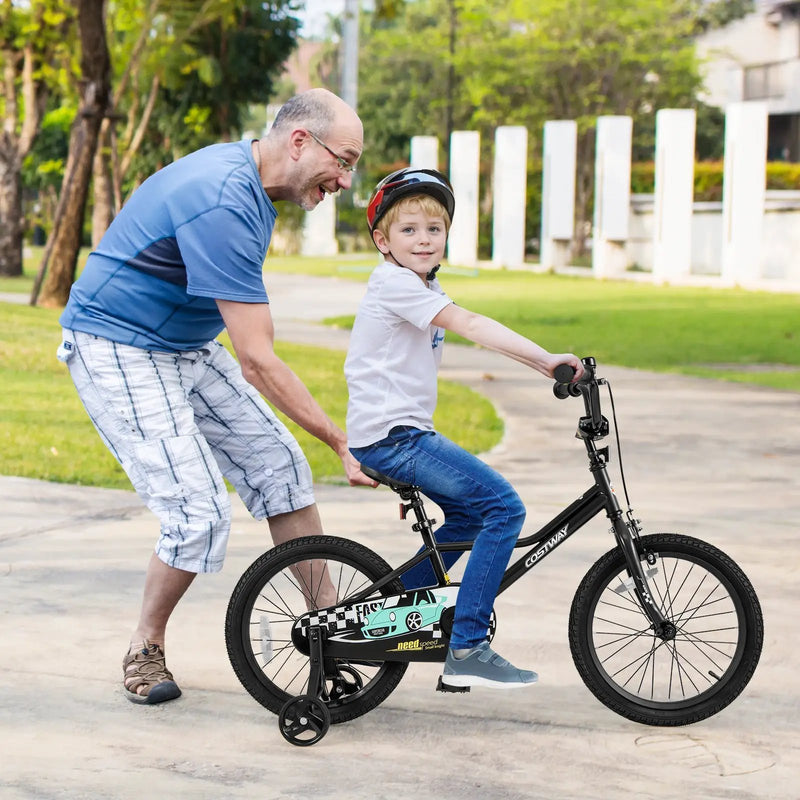 18 Inch Kids Bike Adjustable for 4-8 Years Old with Low-Step Frame by DirectDeals