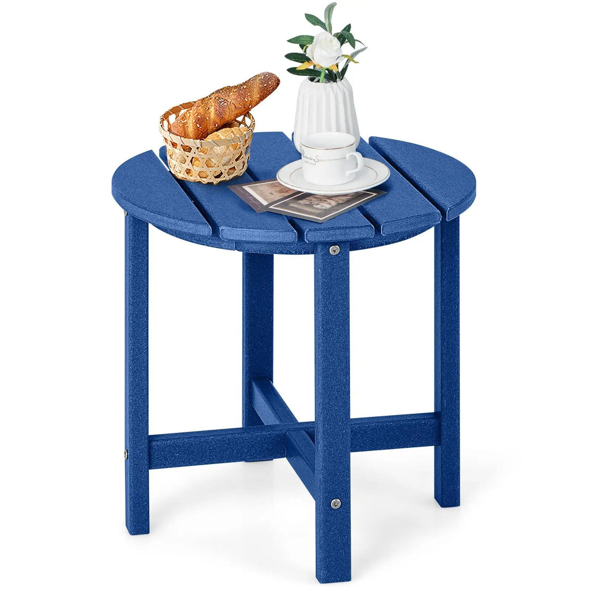18 Inch Round Weather-Resistant Adirondack Side Table by DirectDeals