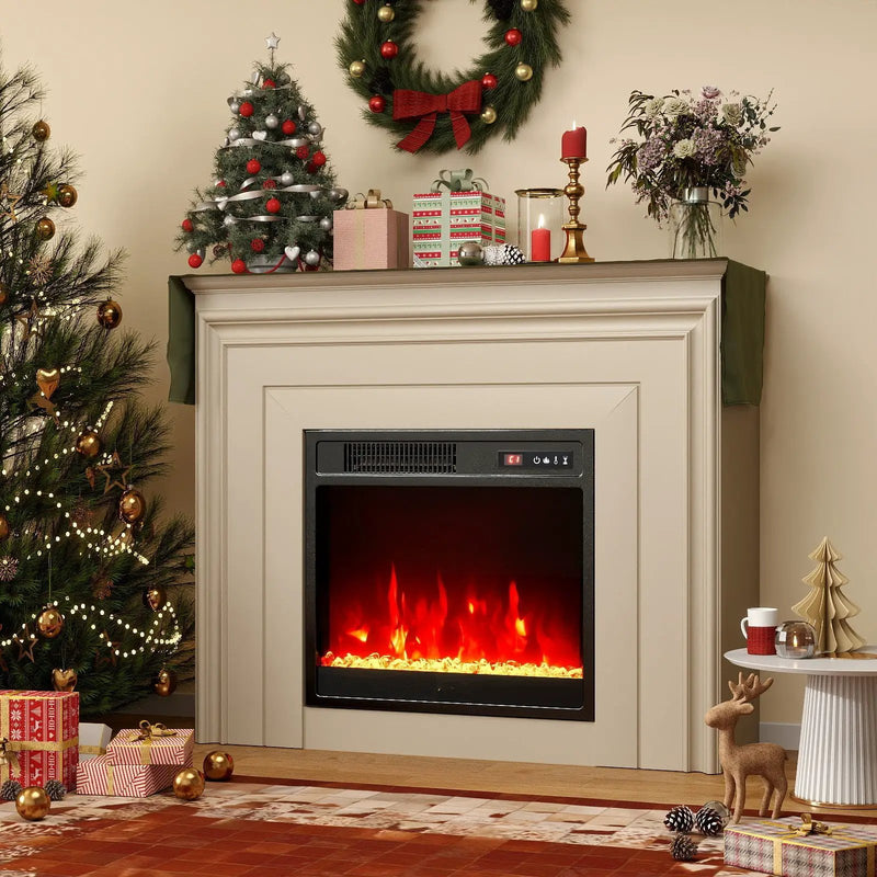 18 Inch Electric Fireplace Insert Fireplace Heater with Overheat Protection by DirectDeals