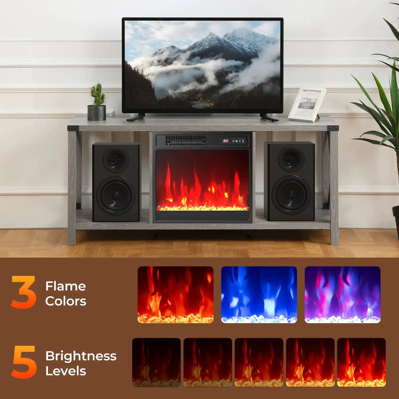 18 Inch Electric Fireplace Insert Fireplace Heater with Overheat Protection by DirectDeals