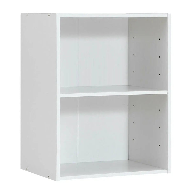 2-Layer Multifunctional Furniture Display Cabinet with Large Capacity Storage Space-White by DirectDeals