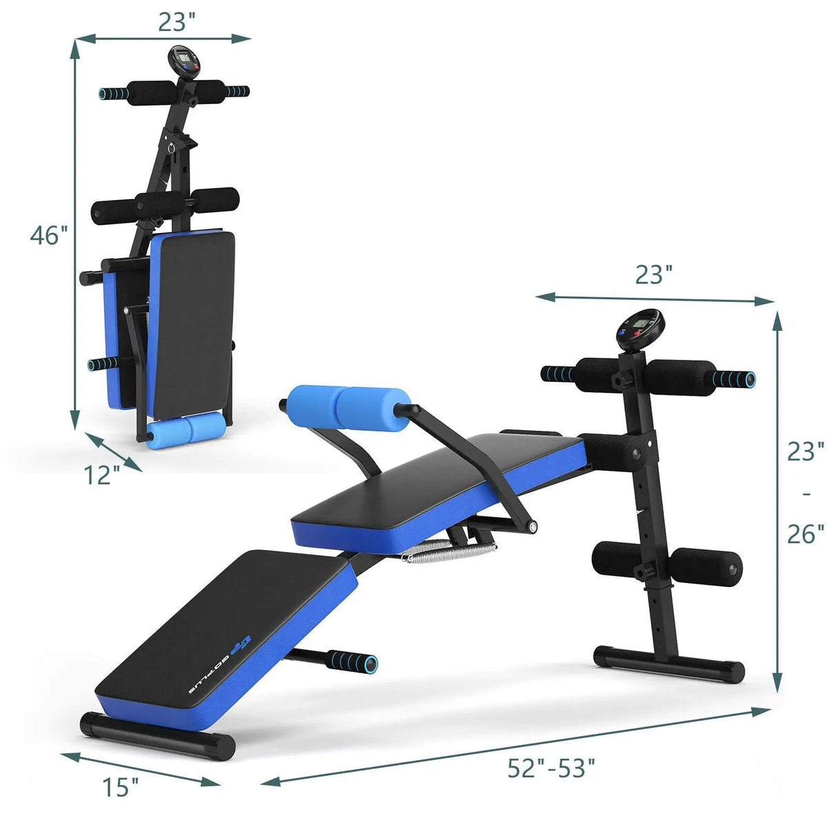 Adjustable Sit Up Bench with LCD Monitor by DirectDeals