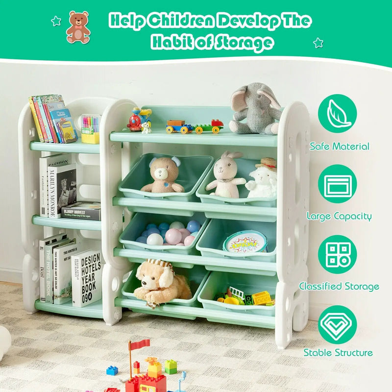Kids Toy Storage Organizer with Bins and Multi-Layer Shelf for Bedroom Playroom by DirectDeals