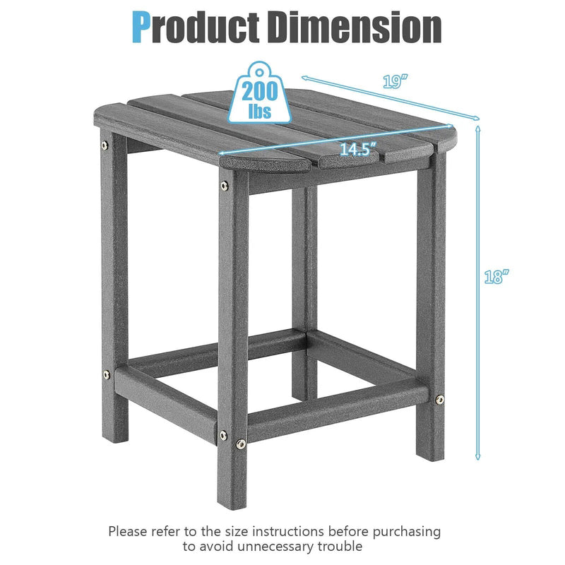 18 Inch Weather Resistant Side Table for Garden Yard Patio by DirectDeals