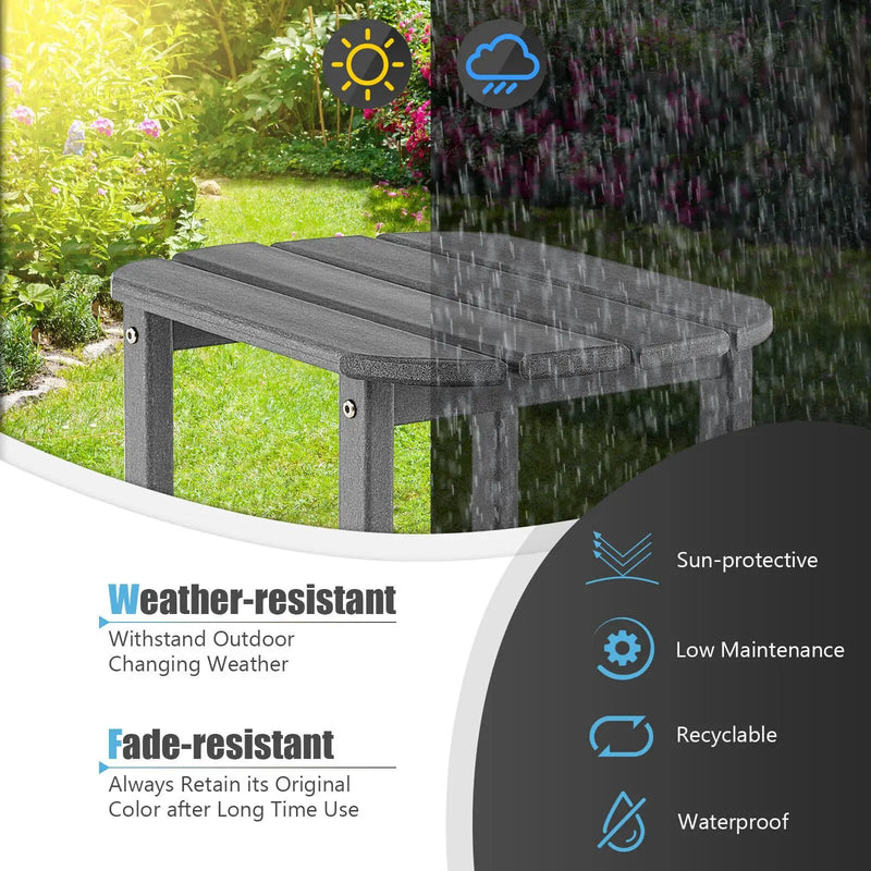 18 Inch Weather Resistant Side Table for Garden Yard Patio by DirectDeals