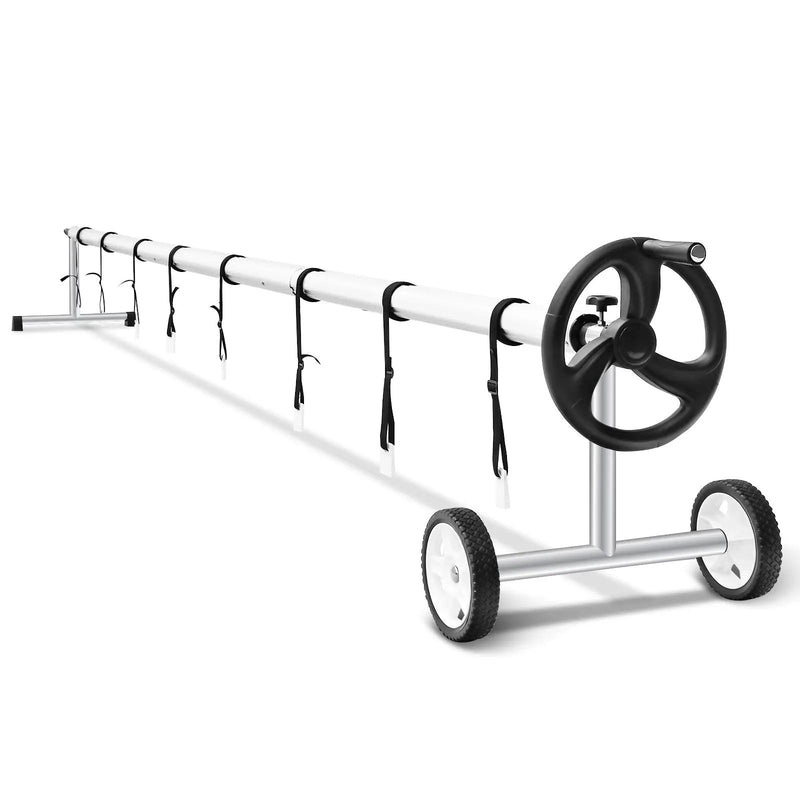 18 Ft Pool Cover Reel Set Aluminum In-ground Swimming Solar Cover Reel by DirectDeals
