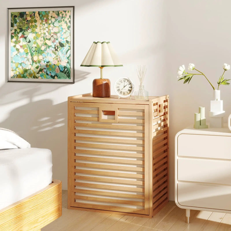 18 Gal Bamboo Tilt-out Laundry Hamper with Removable Fabric Bin-Natural by DirectDeals