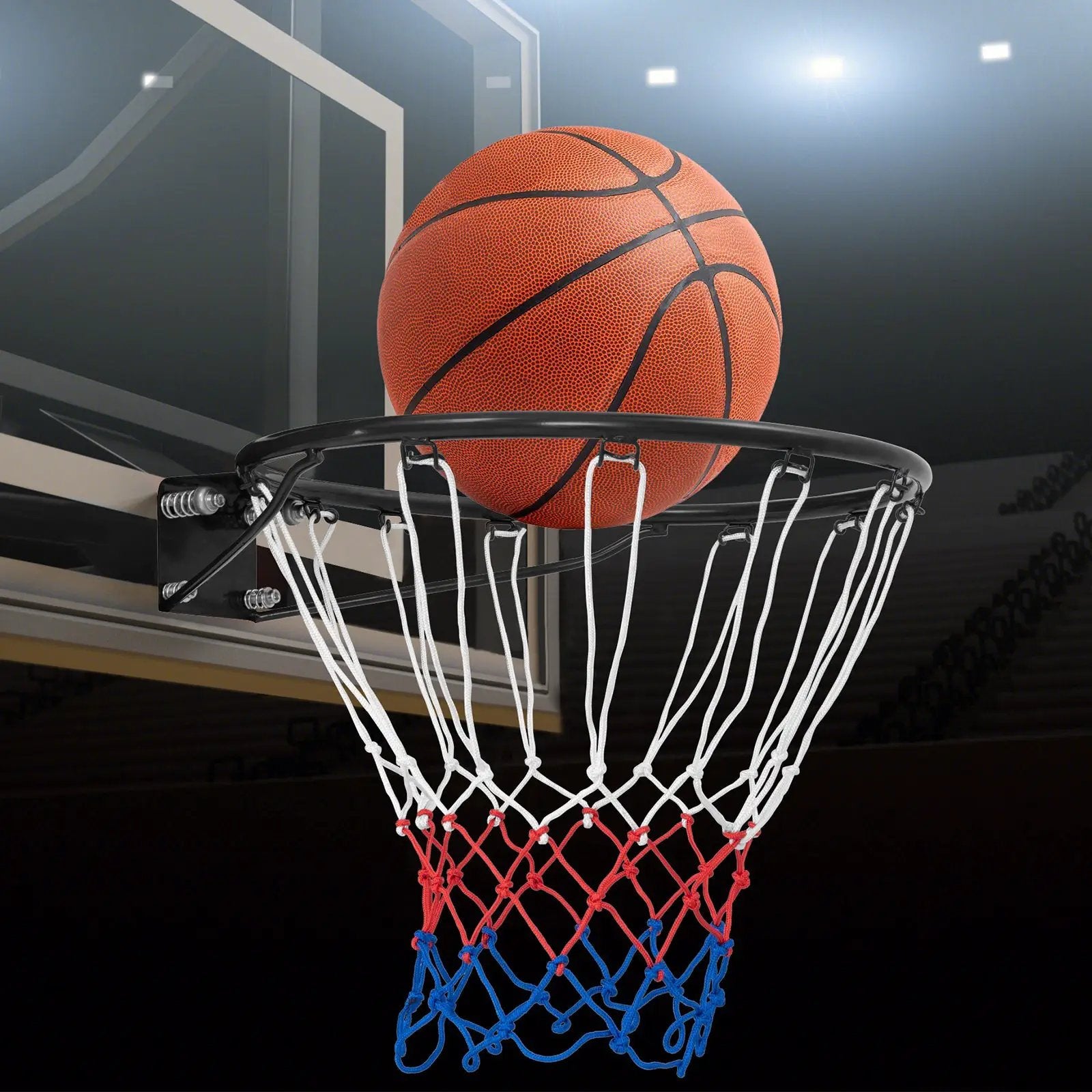 18 Inch Basketball Rim Goal Replacement with All Weather Net and Mounting Hardware by DirectDeals