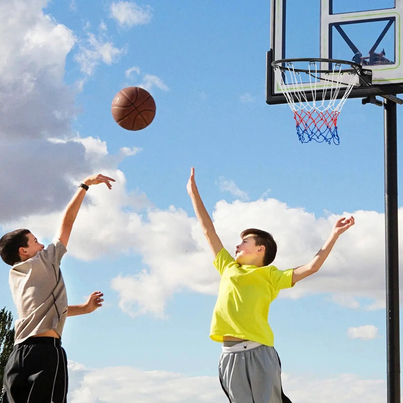 18 Inch Basketball Rim Goal Replacement with All Weather Net and Mounting Hardware by DirectDeals