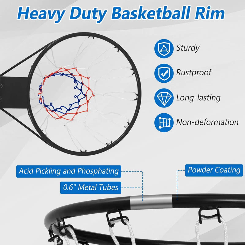 18 Inch Basketball Rim Goal Replacement with All Weather Net and Mounting Hardware by DirectDeals