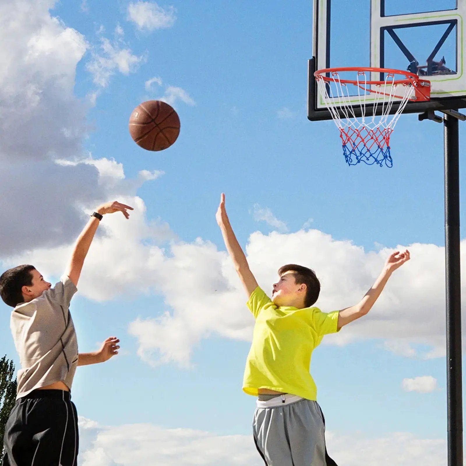 18 Inch Basketball Rim Goal Replacement with All Weather Net and Mounting Hardware by DirectDeals