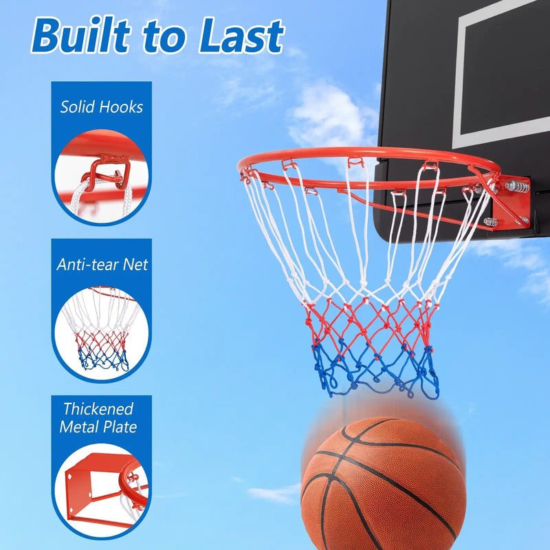 18 Inch Basketball Rim Goal Replacement with All Weather Net and Mounting Hardware by DirectDeals