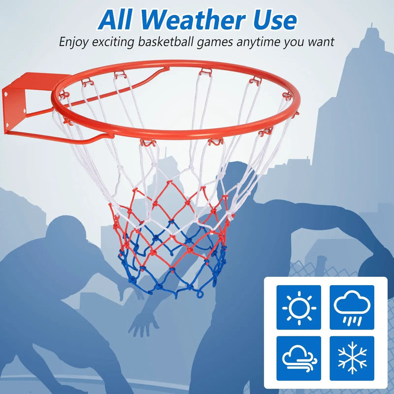 18 Inch Basketball Rim Goal Replacement with All Weather Net and Mounting Hardware by DirectDeals
