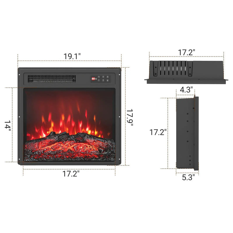18 Inch Electric Fireplace Insert with Remote Control and 7 Realistic Flame Colors by DirectDeals