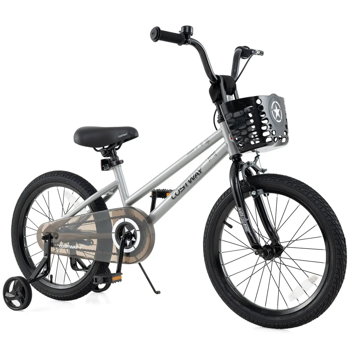 14 Inch Kids Bike Adjustable with Transparent Chain Cover for 4-5 Years Old by DirectDeals