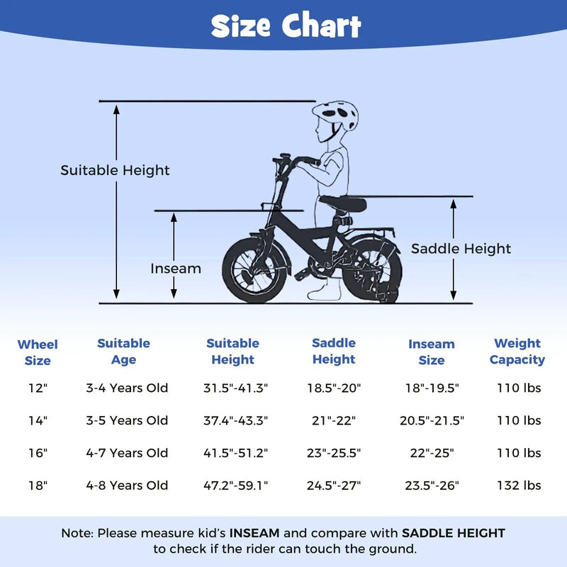 Kids Bike 14-Inch with Removable Training Wheels Navy by DirectDeals