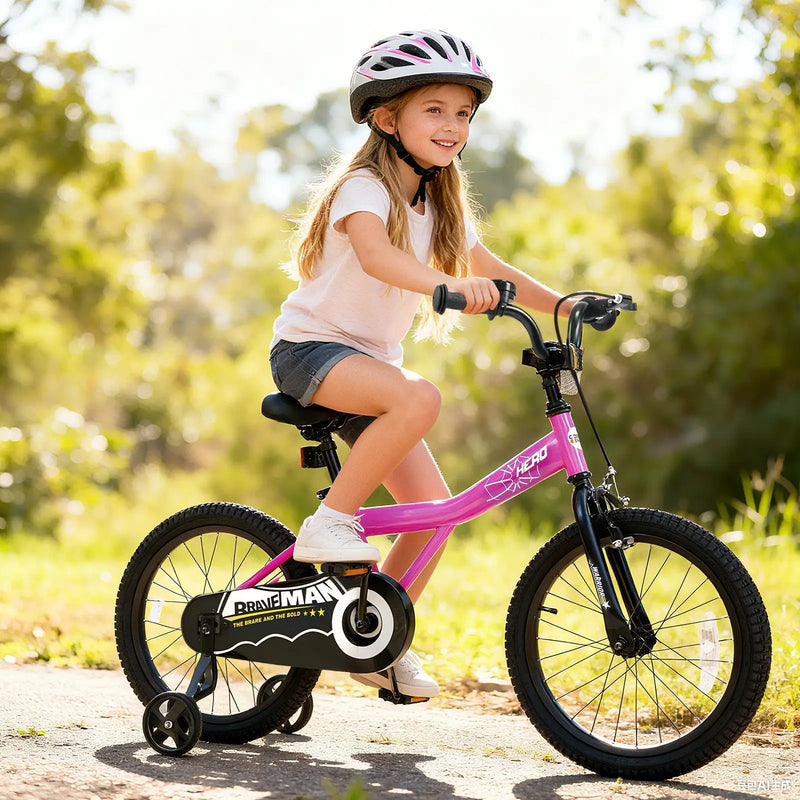 Kids Bike 14-Inch with Removable Training Wheels Pink by DirectDeals