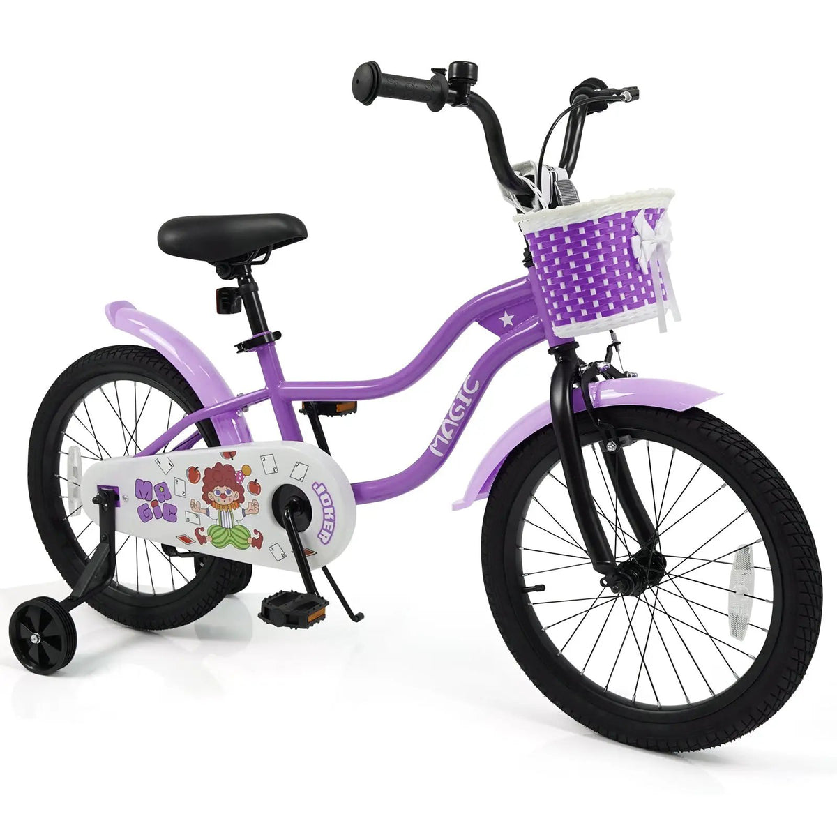 Kids Bike with Training Wheels 12-18 Inch - Purple by DirectDeals