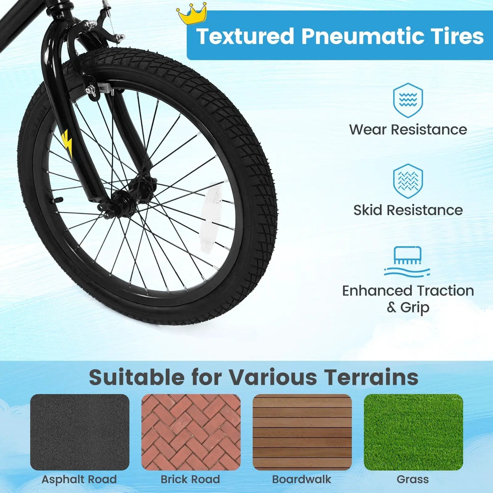 18-Inch Kids Bike with Training Wheels for Ages 4-8 by DirectDeals