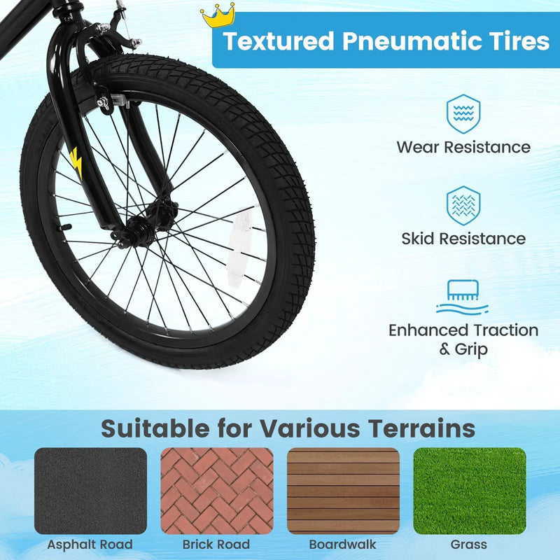 18-Inch Kids Bike with Training Wheels for Ages 4-8 by DirectDeals