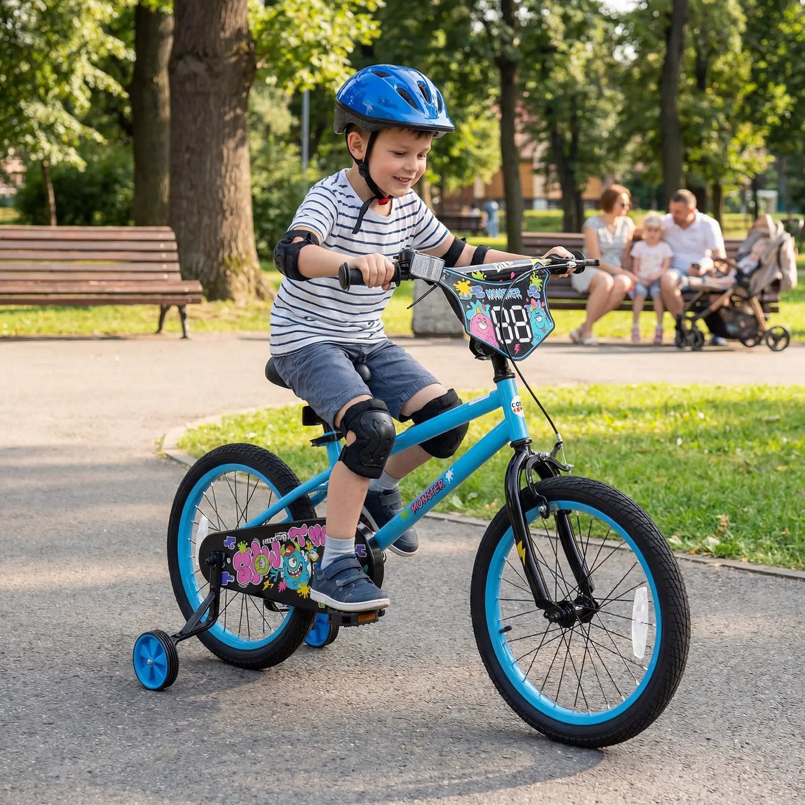 Kids Bike 16 Inch with Training Wheels Ages 4-7 by DirectDeals