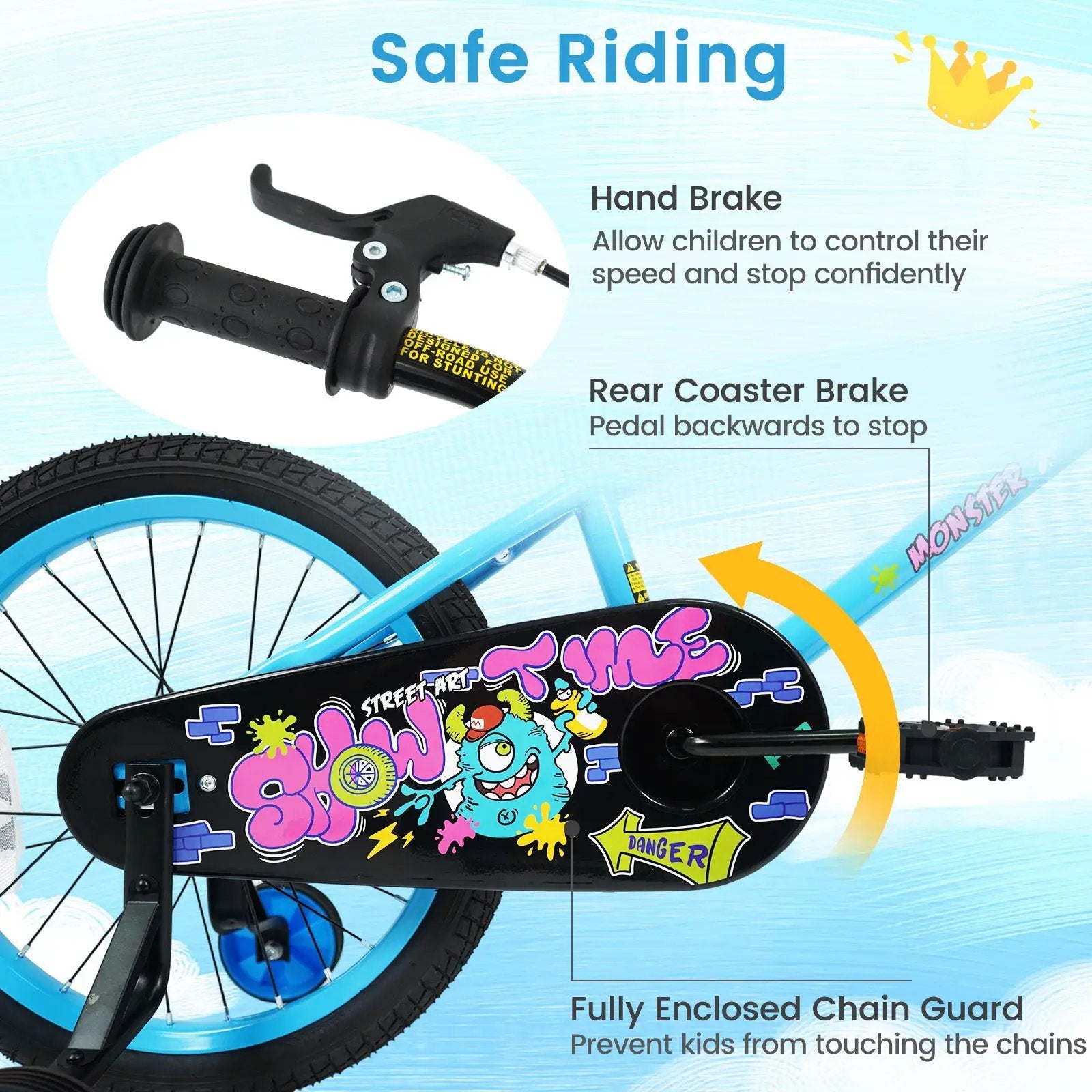 Kids Bike 16 Inch with Training Wheels Ages 4-7 by DirectDeals