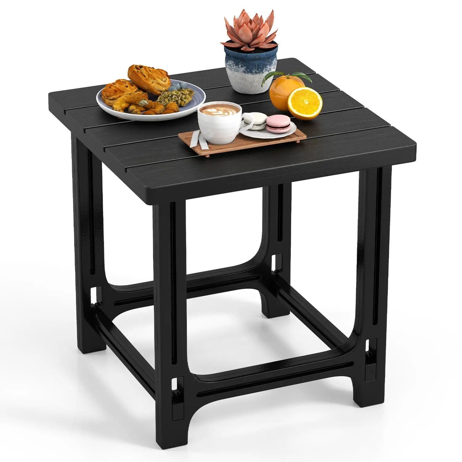 18" Adirondack Side Table with Slatted HDPE Surface by DirectDeals