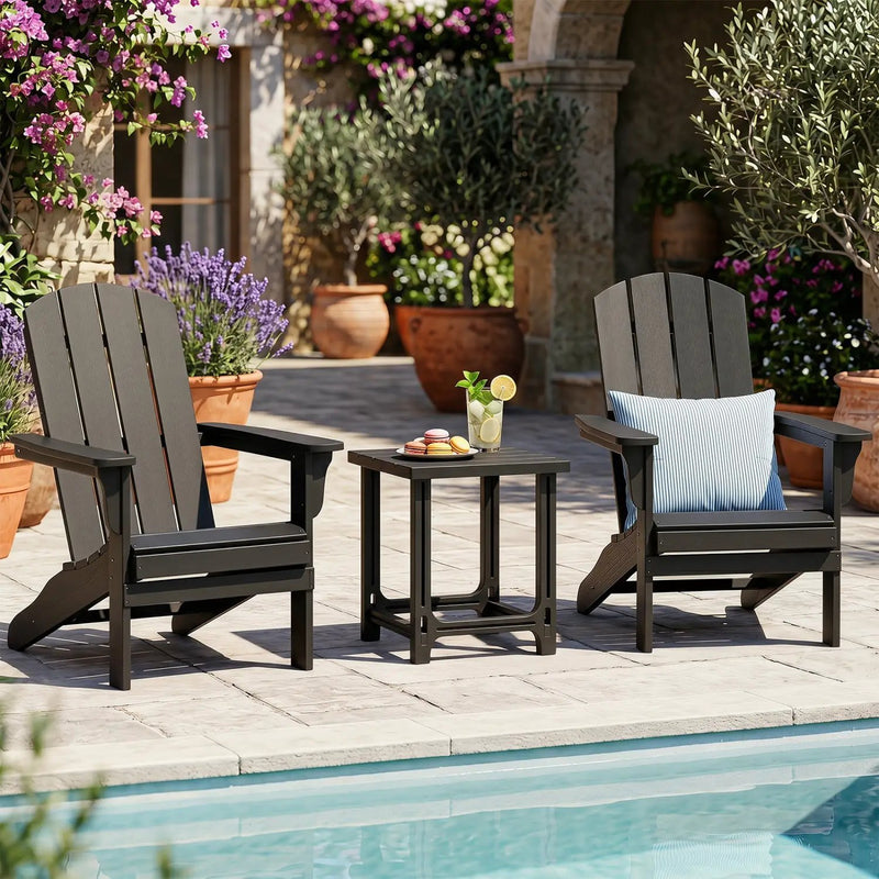 18" Adirondack Side Table with Slatted HDPE Surface by DirectDeals