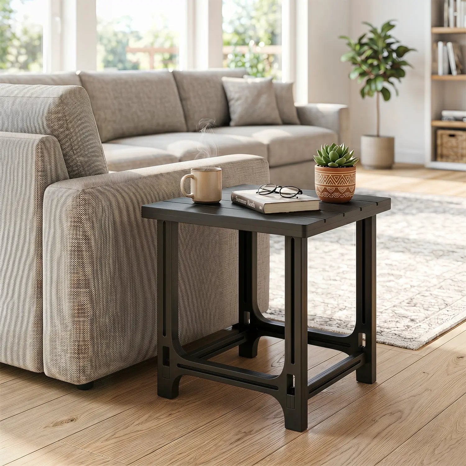 18" Adirondack Side Table with Slatted HDPE Surface by DirectDeals
