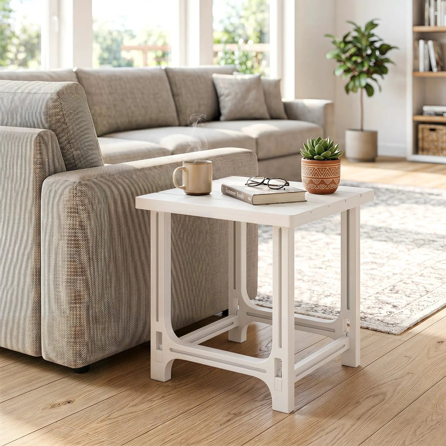 18" Adirondack Side Table with Slatted HDPE Surface by DirectDeals