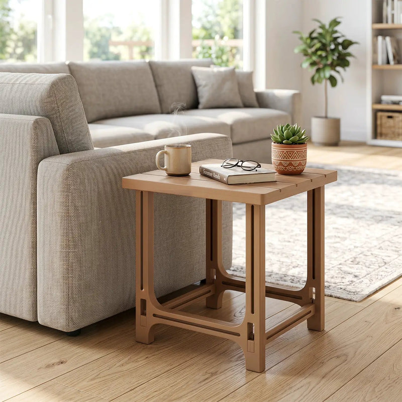18" Adirondack Side Table with Slatted HDPE Surface by DirectDeals