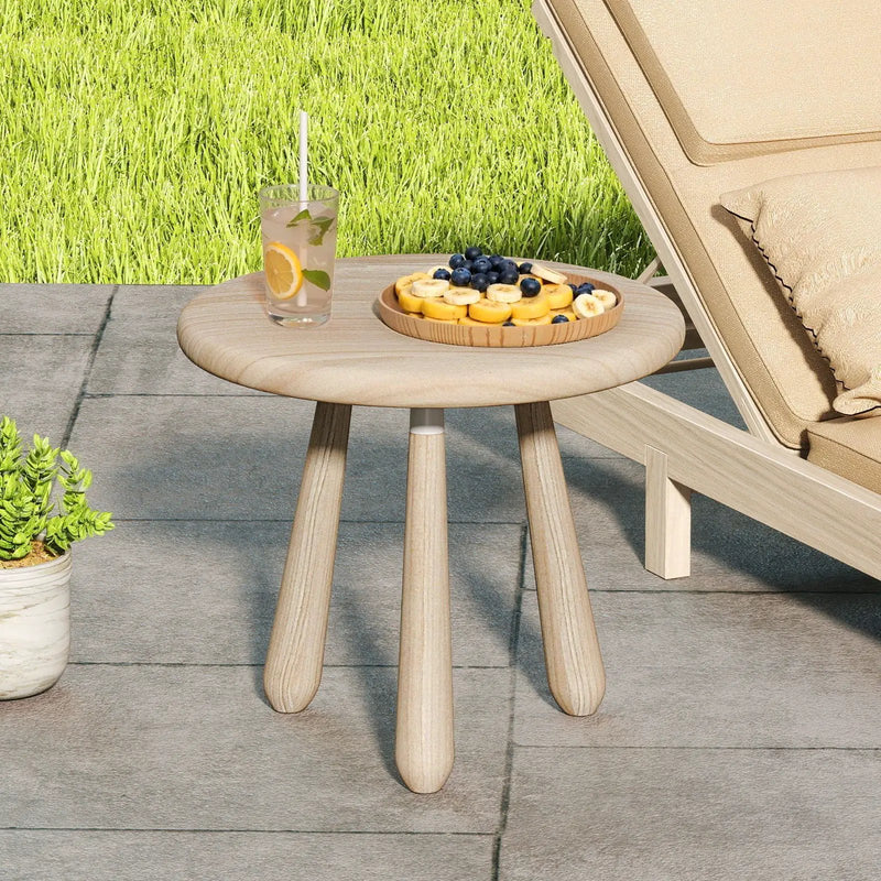 18 Inch Outdoor Mahogany Wood Side Table with Thickened Board by DirectDeals