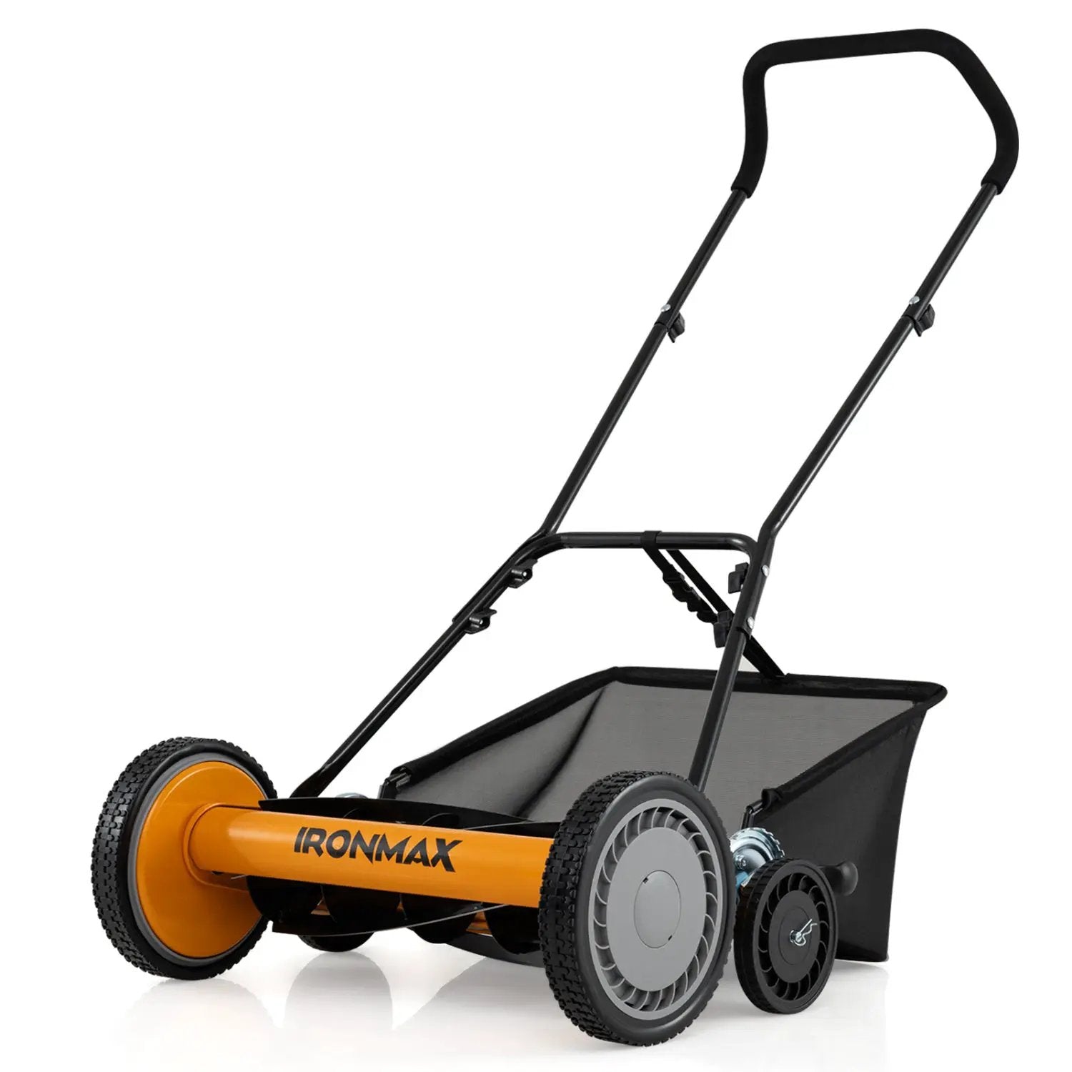 18 Inch Push Reel Lawn Mower 4-Position Adjustable with Removable Grass Catcher by DirectDeals