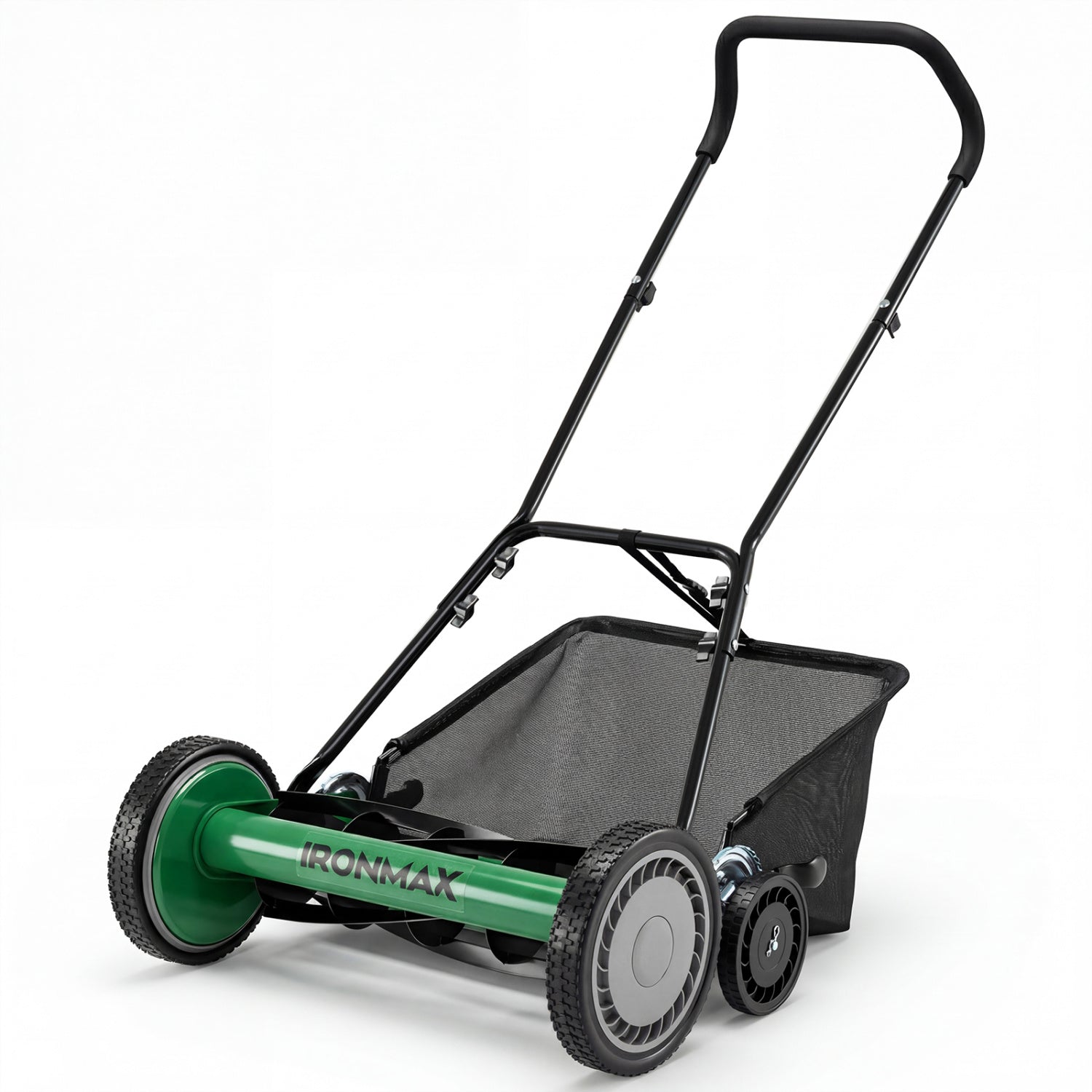 18 Inch Push Reel Lawn Mower 4-Position Adjustable with Removable Grass Catcher by DirectDeals