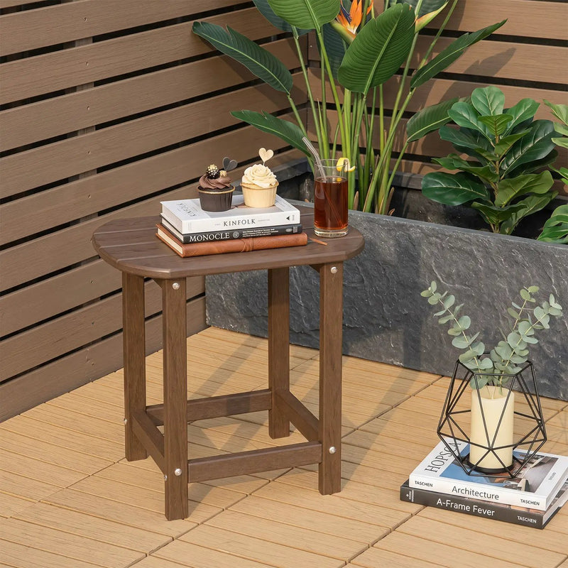 18" Weather Resistant Outdoor Side Table - HDPE Construction by DirectDeals