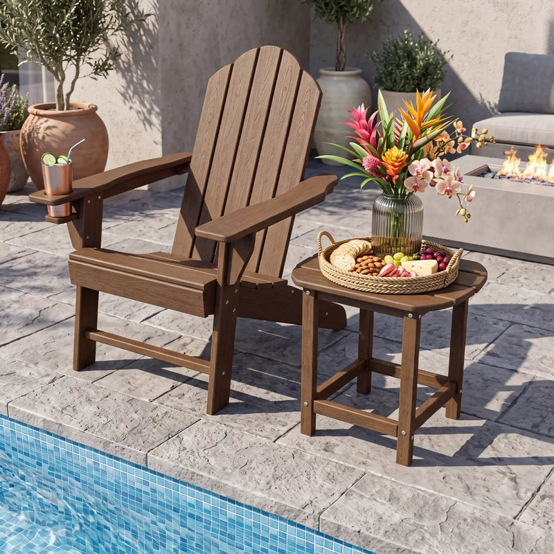 18" Weather Resistant Outdoor Side Table - HDPE Construction by DirectDeals